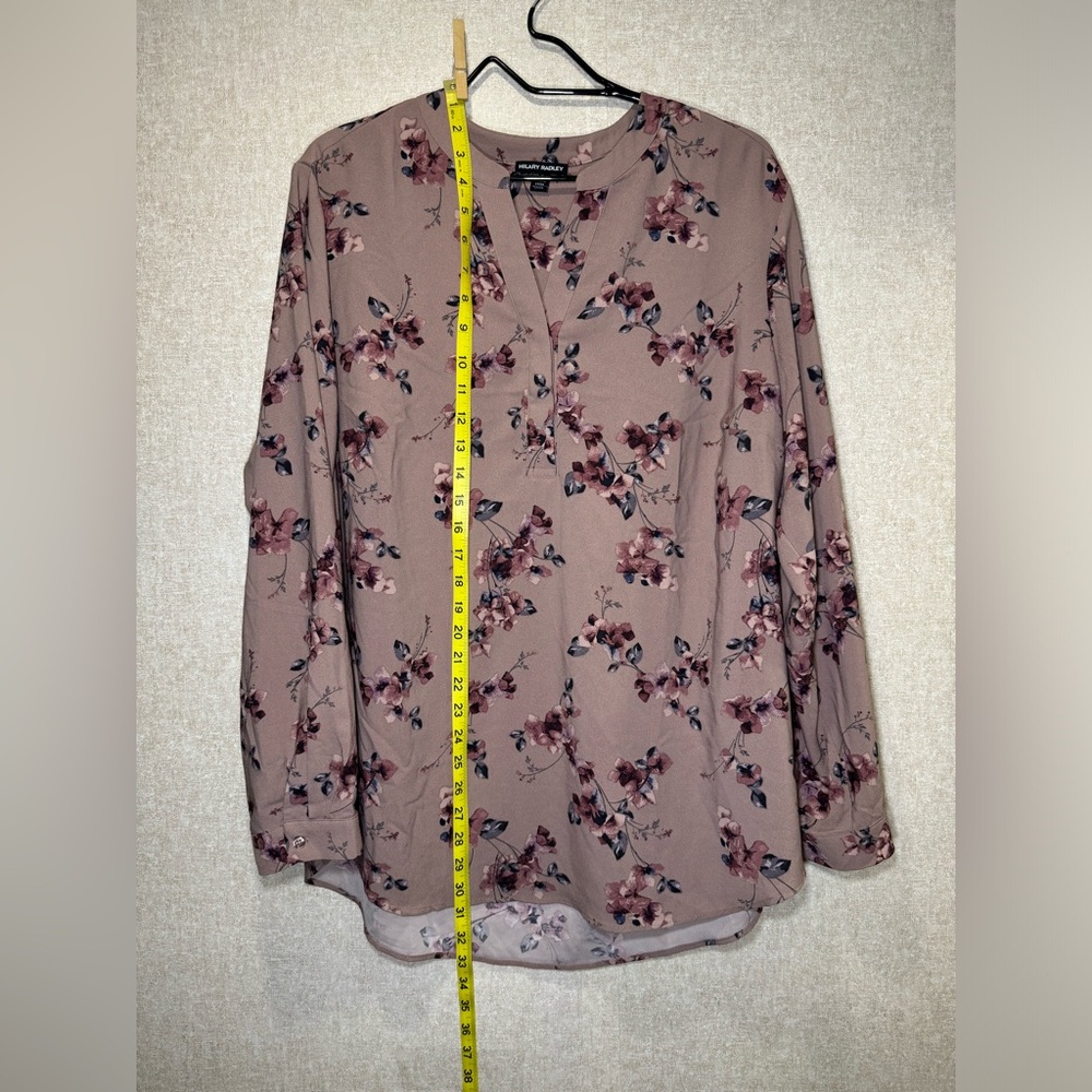 Hilary Radley Mauve Floral Business Casual Blouse Size XXL - Picture 5 of 9